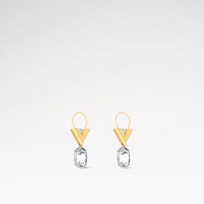 Louis Vuitton V for Vuitton Earrings Golden Louis Vuitton V for Vuitton Earrings Golden