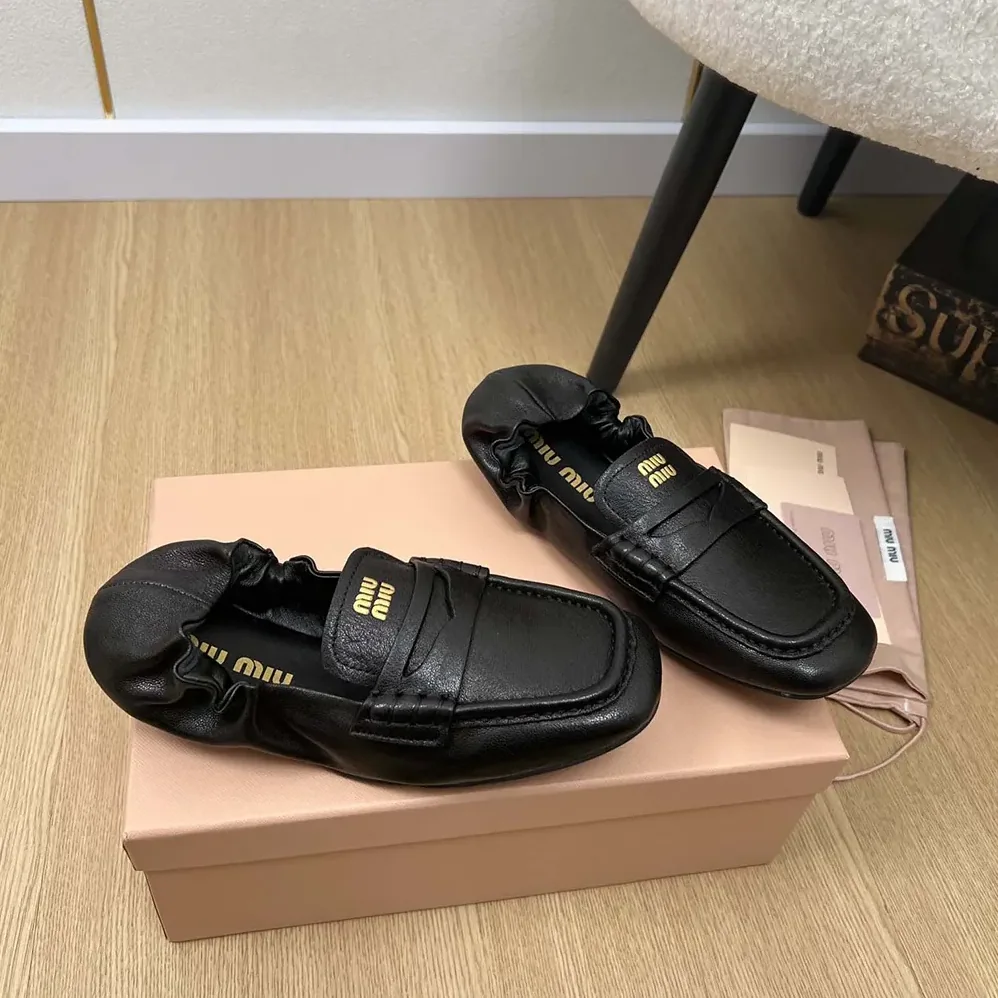 Miu Miu Nappa leather loafers for Women in Black
