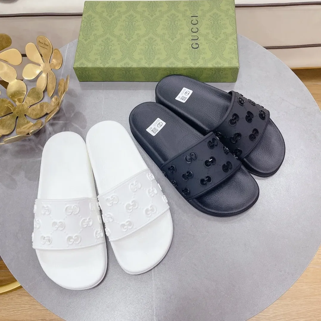 Gucci Rubber GG Slide Sandals White for Women Gucci Rubber GG Slide Sandals White for Women