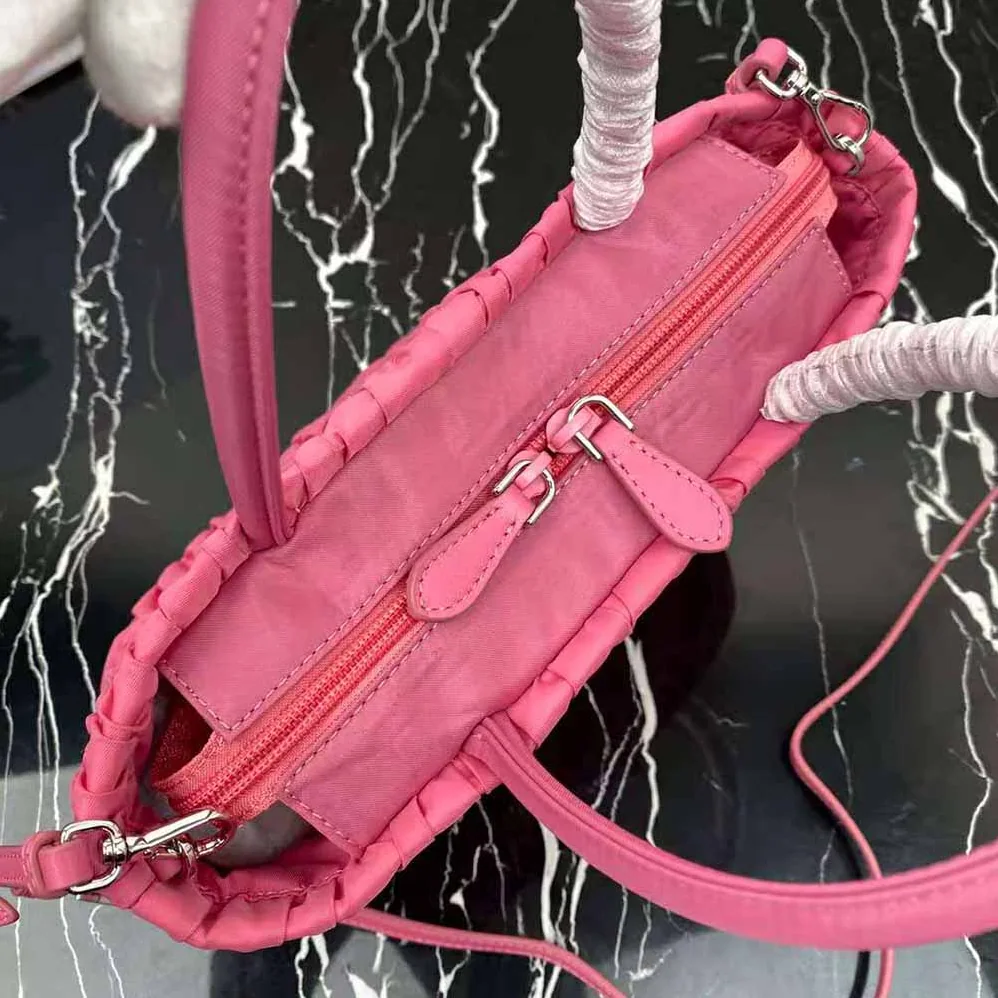 Prada Embossed Nylon Tote for Women in Pink Prada Embossed Nylon Tote for Women in Pink
