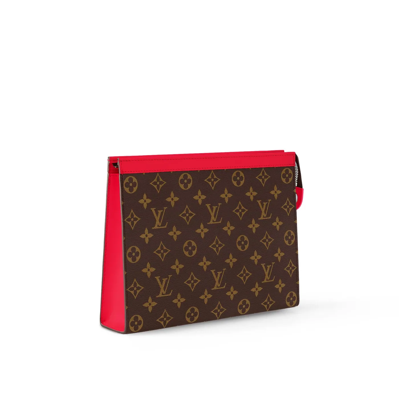 Louis Vuitton Pochette Voyage MM Pouch in Red Silver Hardware Louis Vuitton Pochette Voyage MM Pouch in Red Silver Hardware