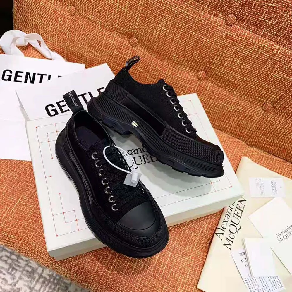 Alexander Mcqueen Tread Slick Lace Up for Women in Black