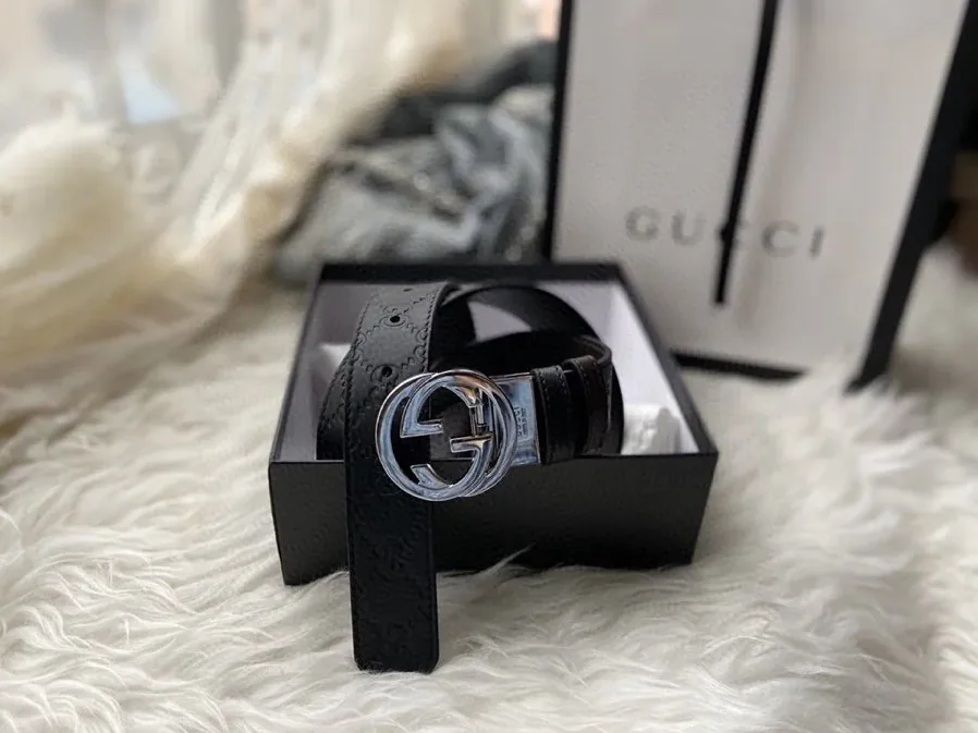 Gucci Reversible Gucci Belt Black GG, for Women