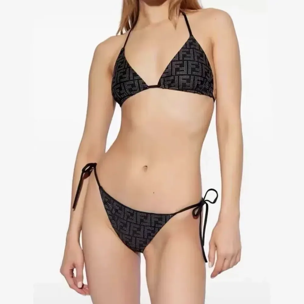 Fendi Swimsuit Black Tech Fabric Bikini for Women