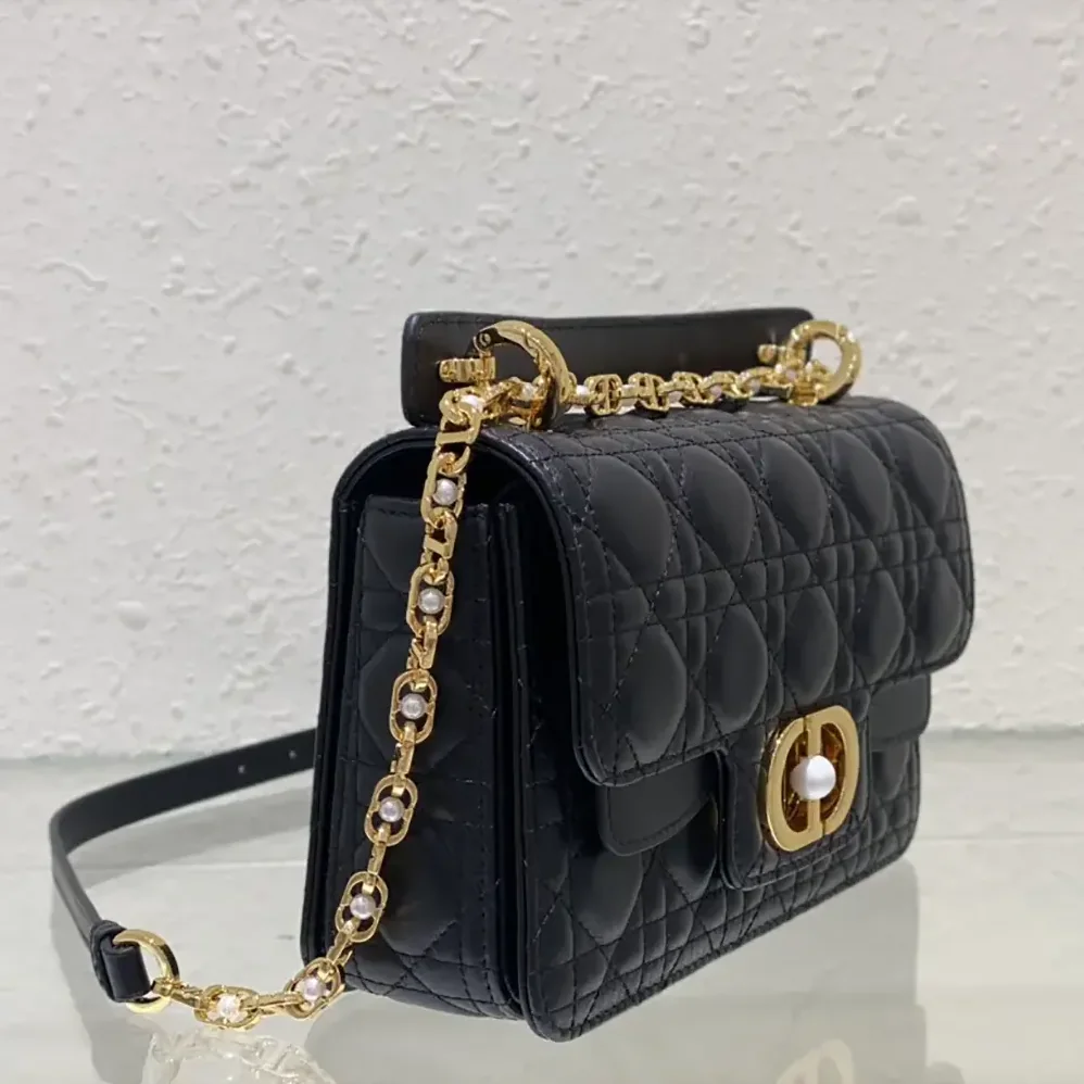 Dior Small Dior Jolie Top Handle Bag Black Cannage Calfskin for Women Dior Small Dior Jolie Top Handle Bag Black Cannage Calfskin for Women