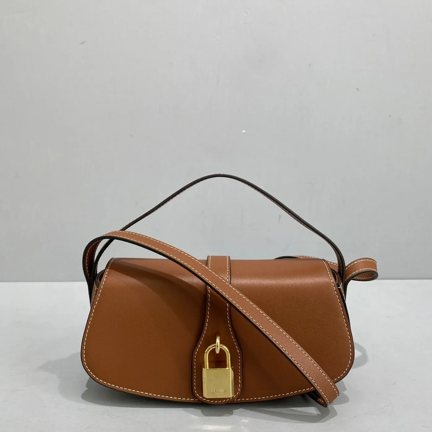 Celine Clutch On Strap Brown /