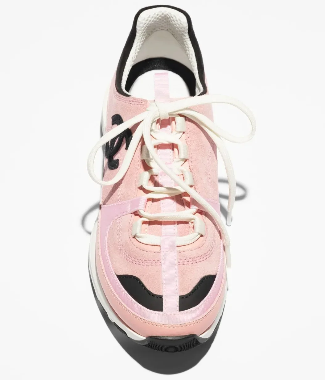 Chanel Trainers Light Pink/Black --U6221