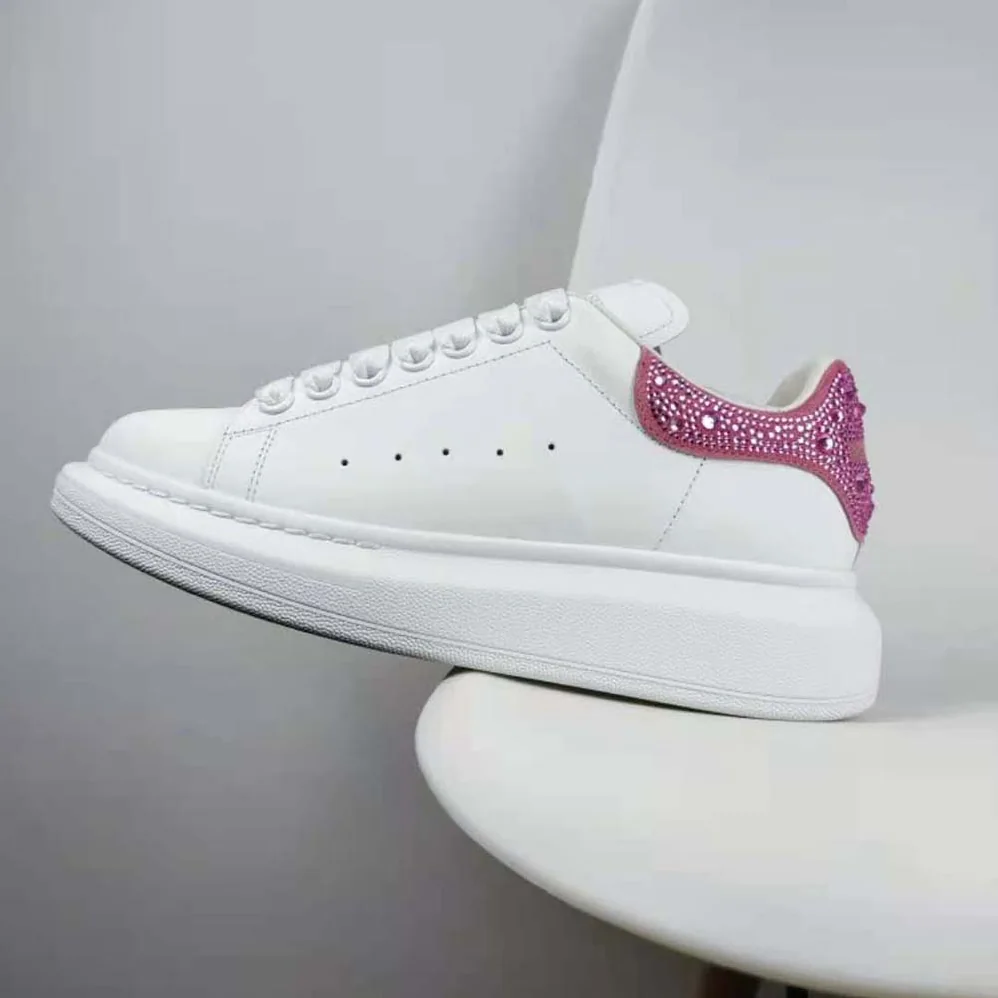 Alexander Mcqueen Oversized Sneaker in White for Women in halo Pink Alexander Mcqueen Oversized Sneaker in White for Women in halo Pink
