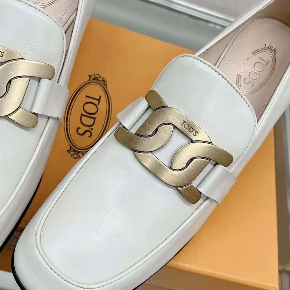 TODS Kate Loafers in Leather With Heel for Women in White