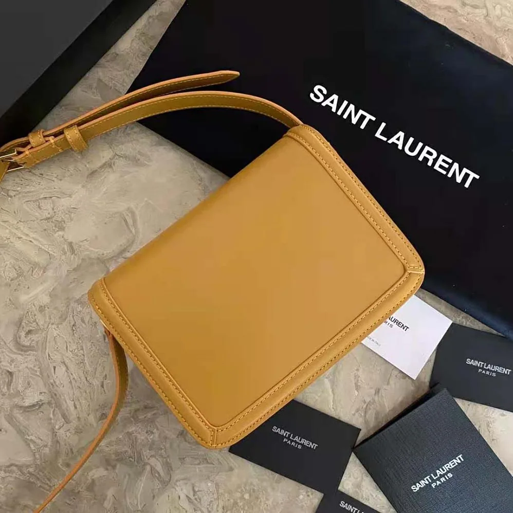 Saint Laurent YSL Solferino Small Satchel in Box Saint Laurent Leather for Women in Yellow Saint Laurent YSL Solferino Small Satchel in Box Saint Laurent Leather for Women in Yellow
