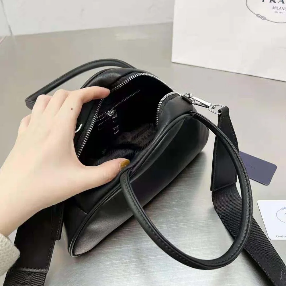 Prada Leather Prada Triangle Bag for Women in Black Prada Leather Prada Triangle Bag for Women in Black