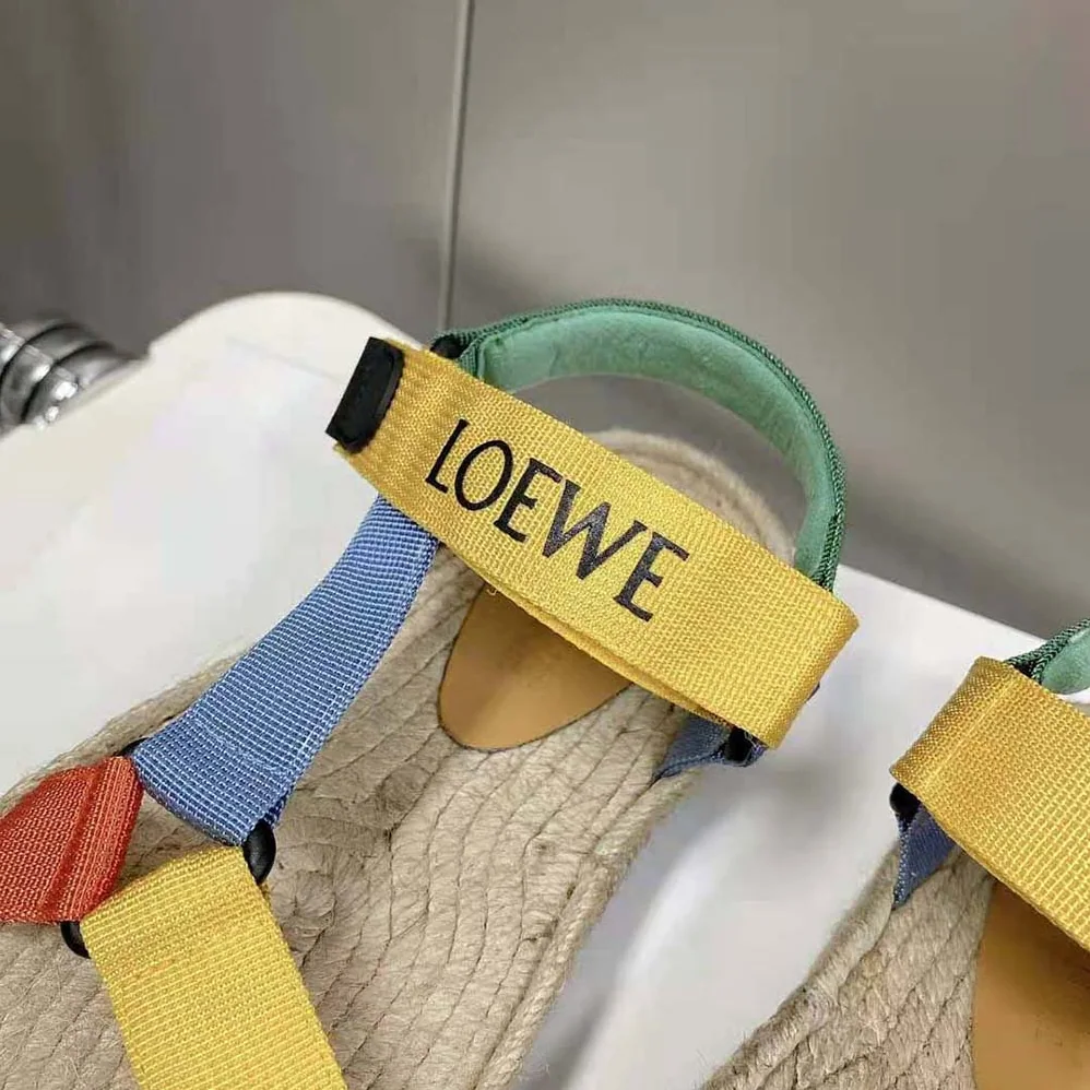 Loewe Strappy Espadrille in Nylon for Women in Yellow Loewe Strappy Espadrille in Nylon for Women in Yellow