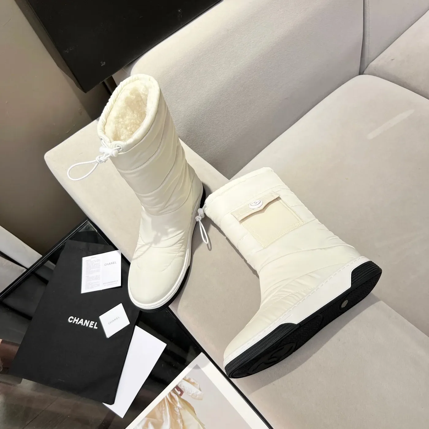 Chanel Short Boots White Chanel Short Boots White