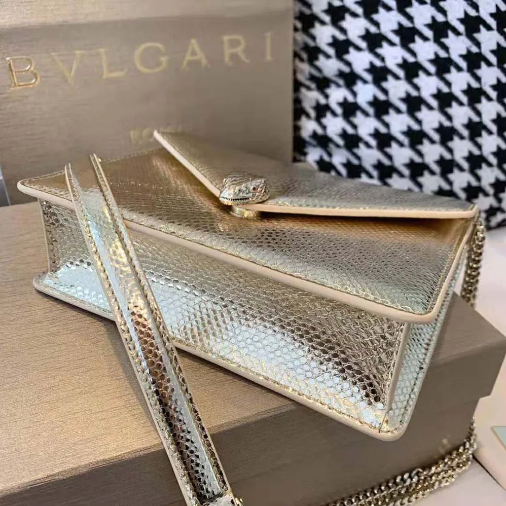 Bvlgari Serpenti Forever Shoulder Bag in Karung Leather for Women in Beige Bvlgari Serpenti Forever Shoulder Bag in Karung Leather for Women in Beige