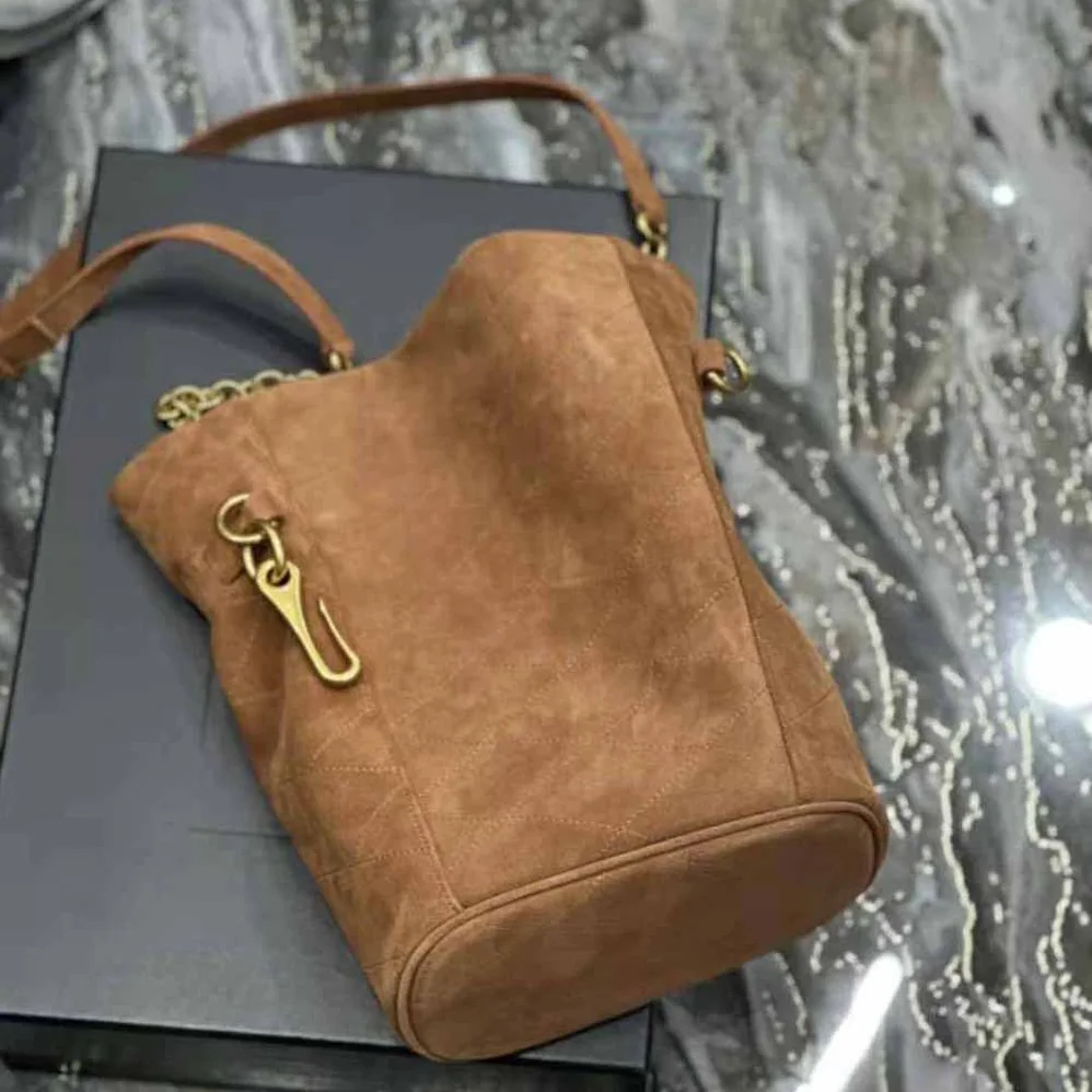 Saint Laurent YSL Le Maillon Bucket Bag in Suede for Women Saint Laurent YSL Le Maillon Bucket Bag in Suede for Women