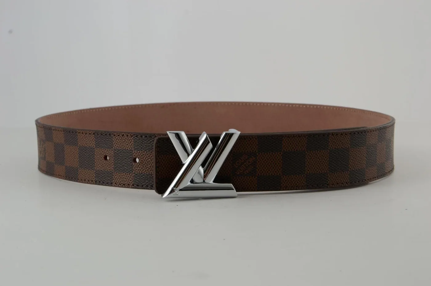Brown Damier New SiAmazinger Buckle Leather Belt
