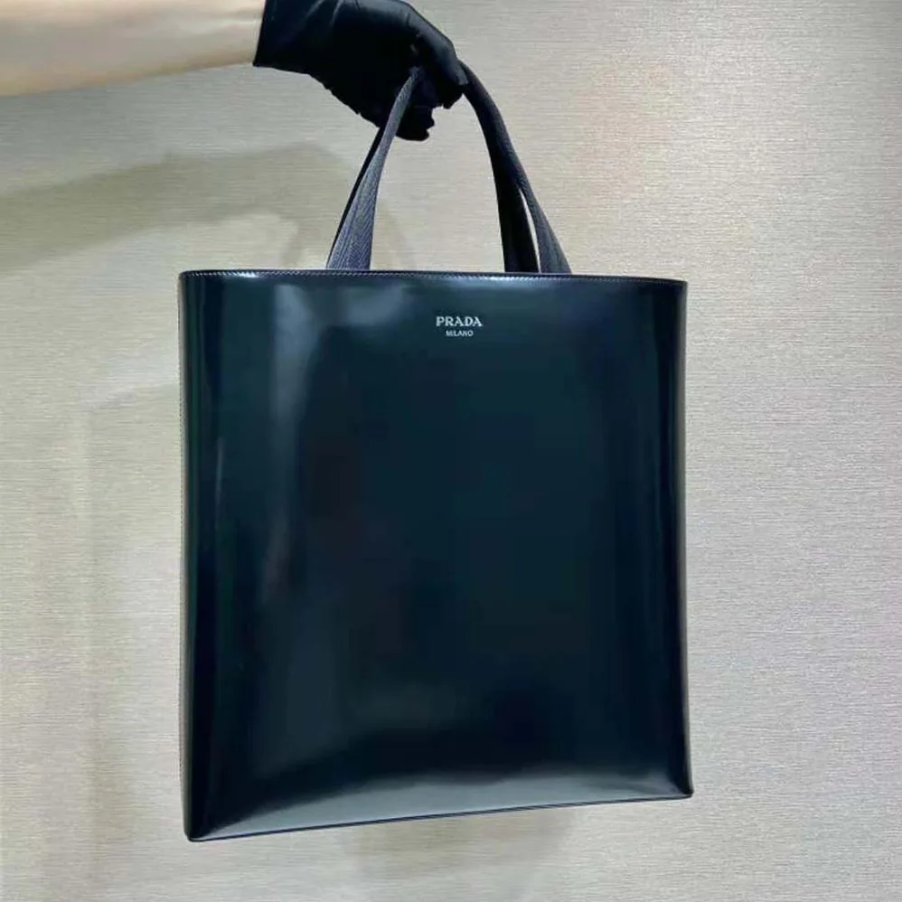 Prada Brushed Leather Tote with Water Bottle for Men Prada Brushed Leather Tote with Water Bottle for Men