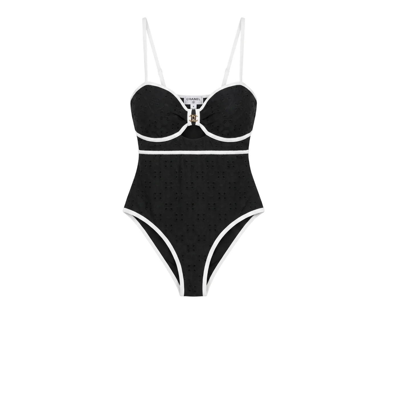 Chanel Cut-Out Interlocking CC One in Piece Swimsuit Black Chanel Cut-Out Interlocking CC One in Piece Swimsuit Black