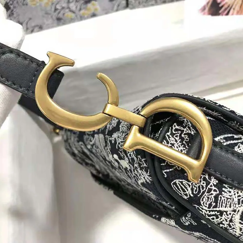 Dior Saddle Bag Toile DE Jouy Reverse Jacquard for Women Dior Saddle Bag Toile DE Jouy Reverse Jacquard for Women