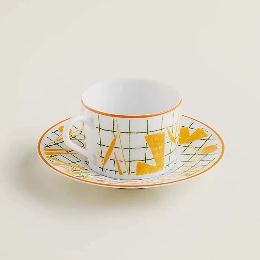 Hermes A Walk in the Garden Tea Cup and Saucer for Unisex Hermes A Walk in the Garden Tea Cup and Saucer for Unisex