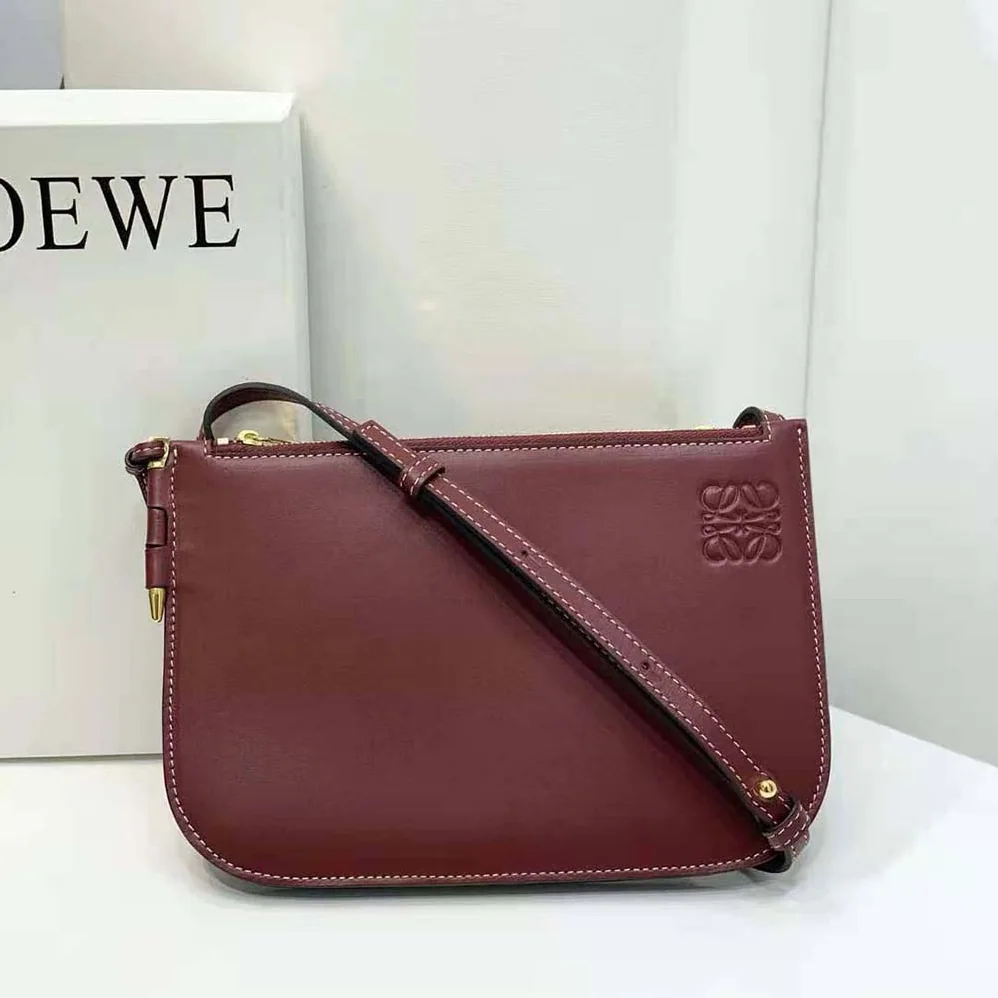 Loewe Gate Double Zip Pouch in Soft Calfskin for Women