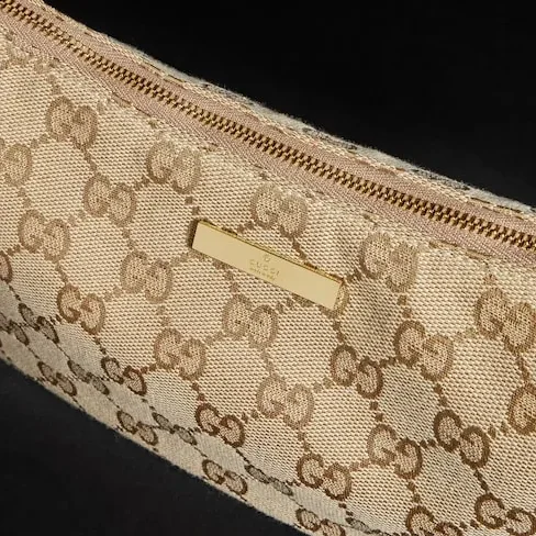 Gucci Lady Lunetta Small Shoulder Bag / Sand/ Dark Brown Gold Hardware