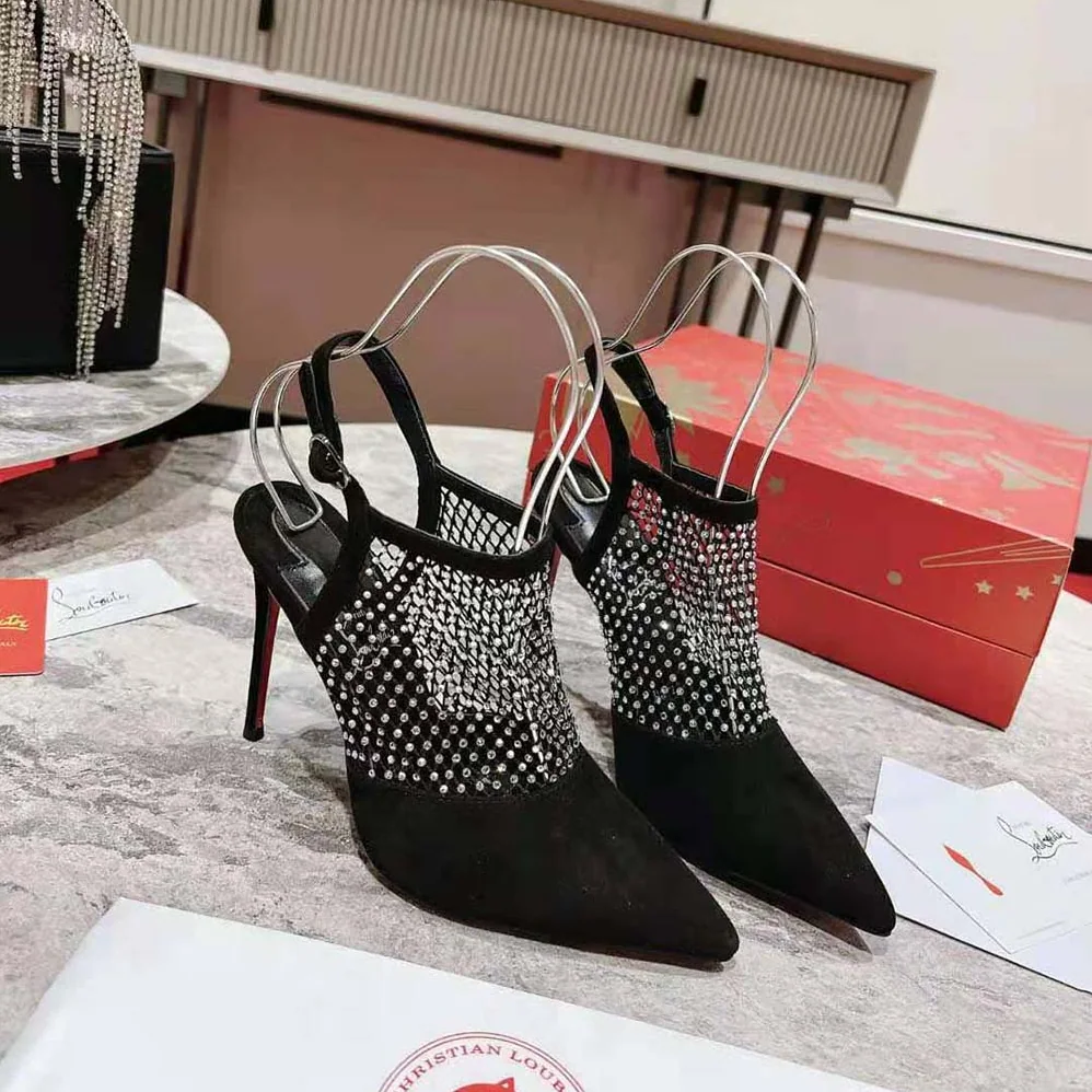 Christian Louboutin Plougesta Pump Strass in 100 mm Heel Height for Women in Black