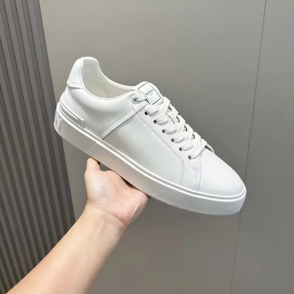 Balmain B Court Trainers in Calfskin for Unisex in White