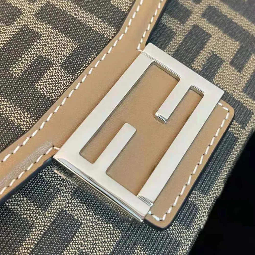 Fendi Baguette Soft Trunk Brown FF Fabric Bag for Men