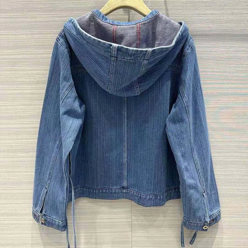Loewe Cropped Workwear Jacket in Denim for Women Loewe Cropped Workwear Jacket in Denim for Women
