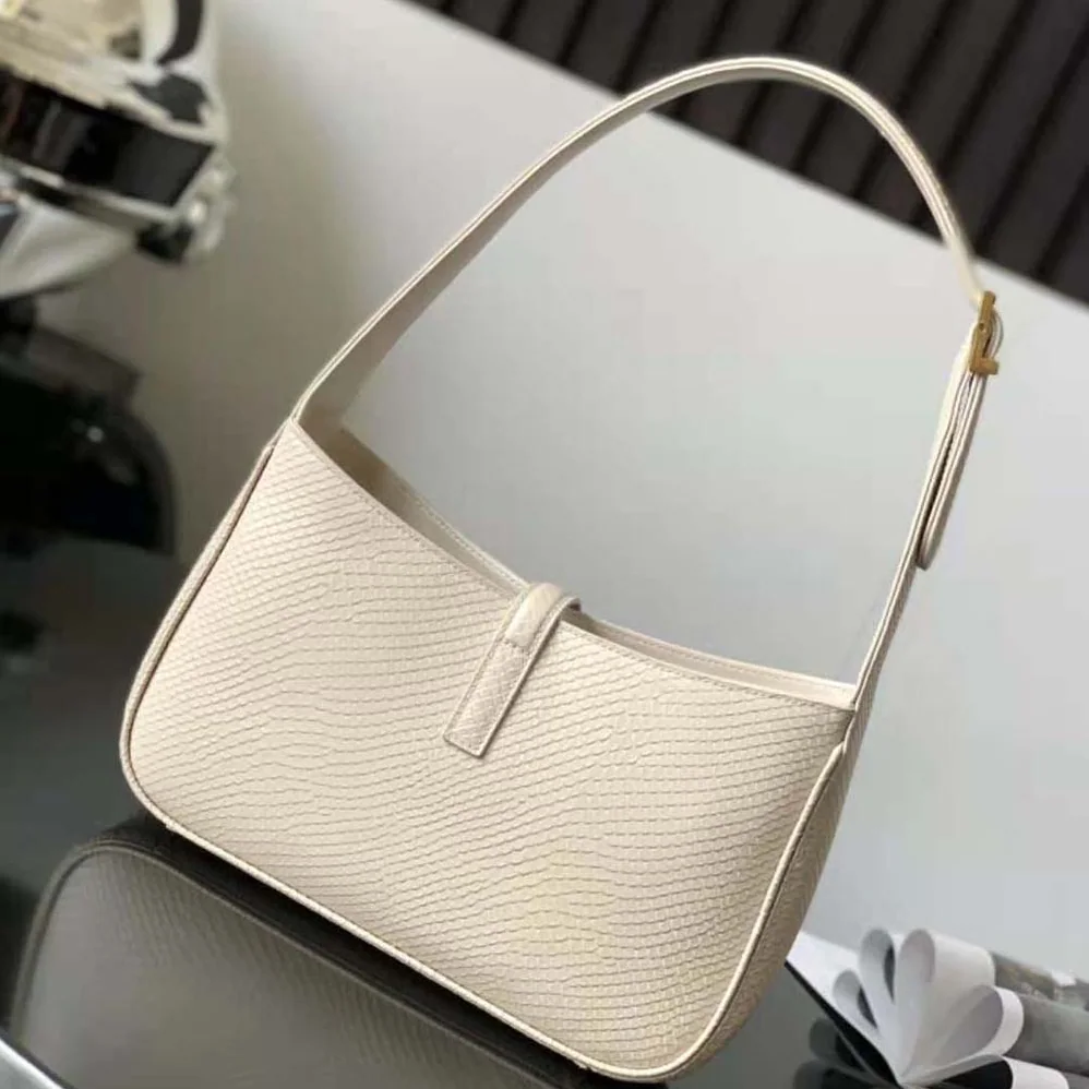 Saint Laurent YSL Le 5 A 7 Hobo Bag in Python for Women in Beige Saint Laurent YSL Le 5 A 7 Hobo Bag in Python for Women in Beige