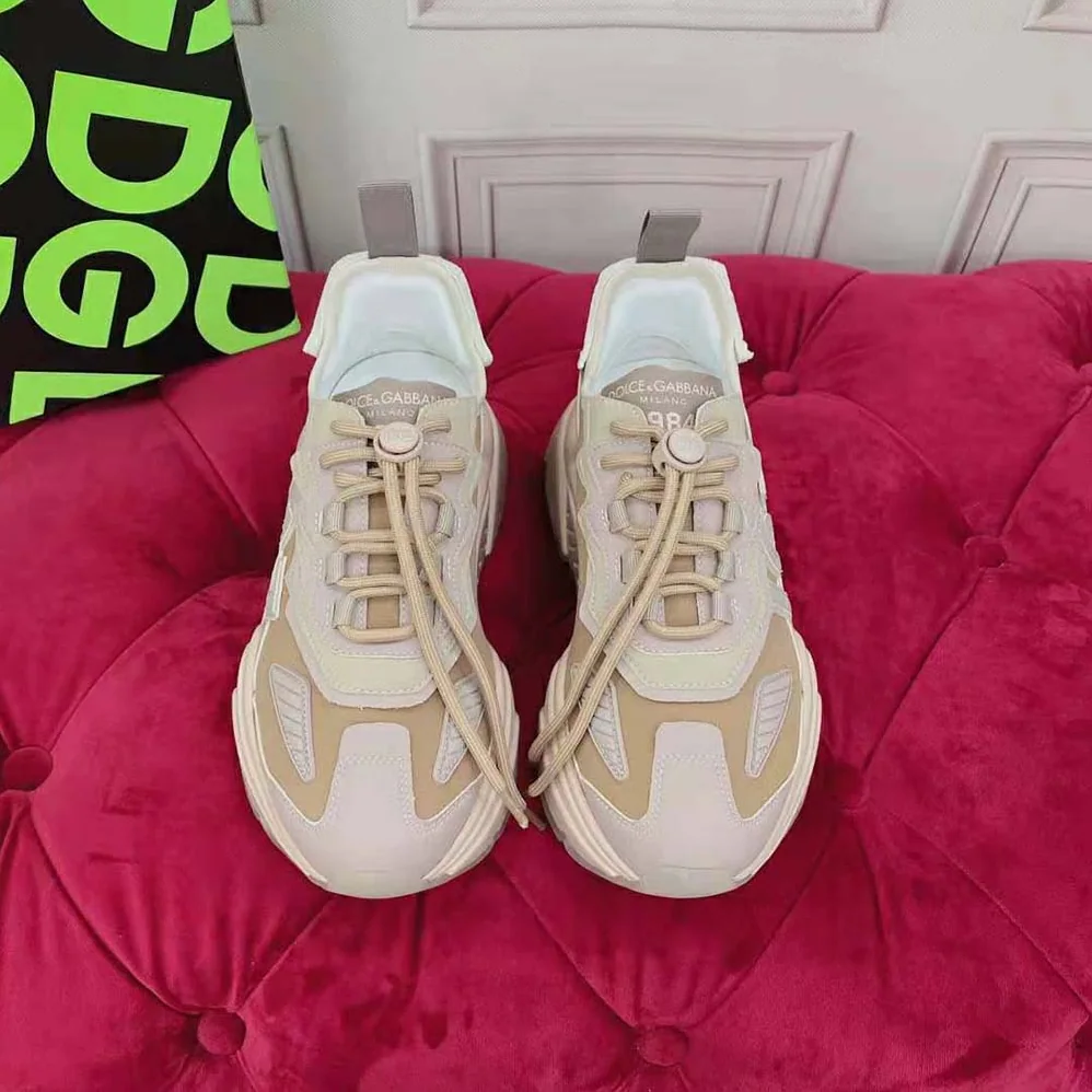 Dolce Gabbana D&G Mixed-Materials Daymaster Sneakers for Women in Brown