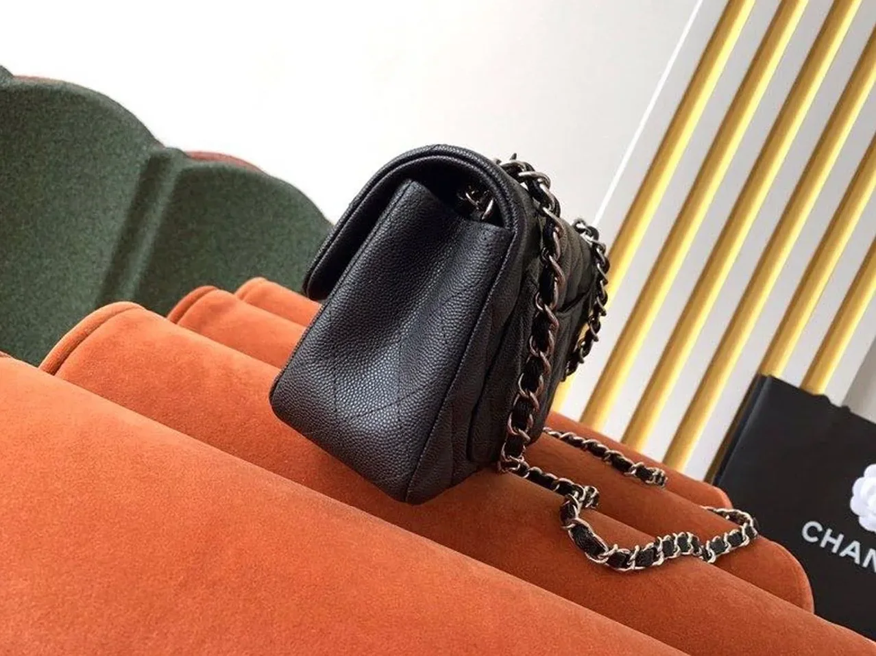 Chanel Classic Flap Bag Small Crossbody in Black Silver Hardware