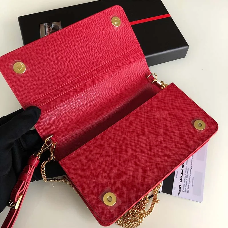 Prada Saffiano Leather Mini Bag for Women in Red Prada Saffiano Leather Mini Bag for Women in Red