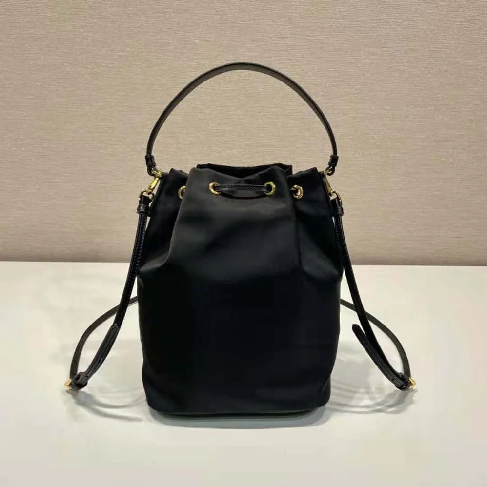 Prada Re-Nylon and Brushed Leather Bag for Women in Black