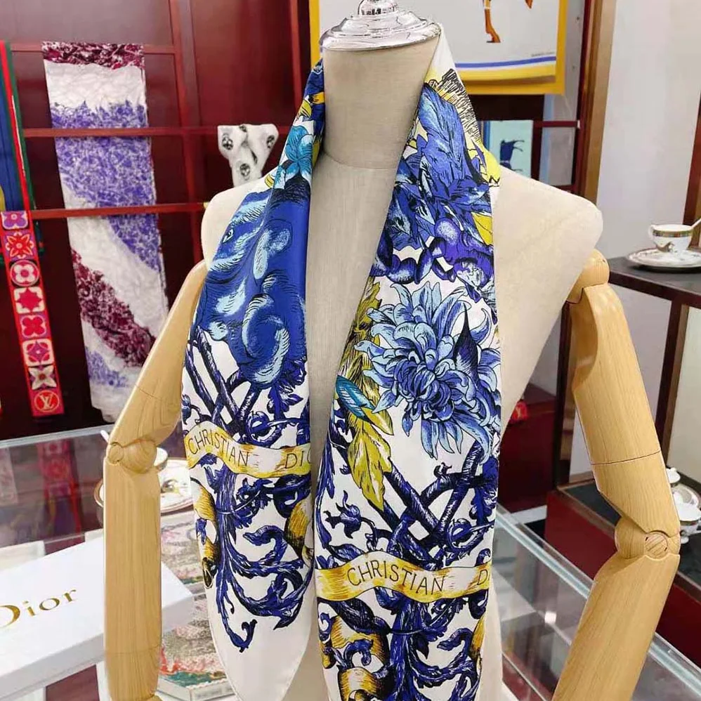 Dior Le Monde Square Scarf Multicolor Silk Twill for Women