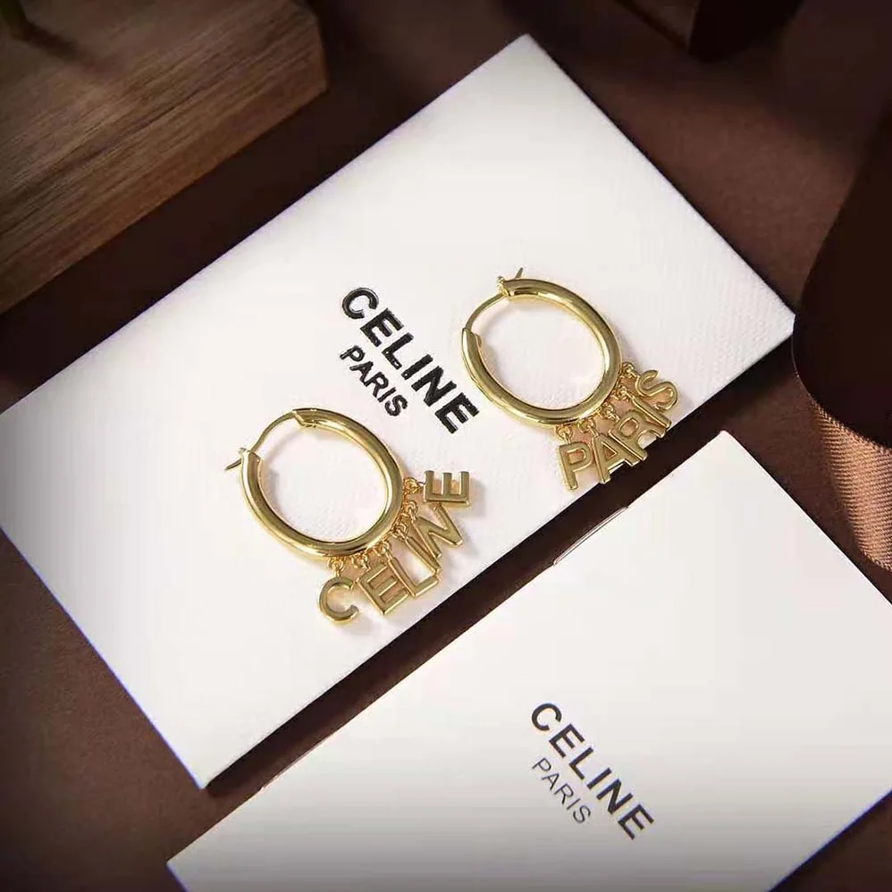 Celine Paris Hoops in Brass with Gold Finish for Women Celine Paris Hoops in Brass with Gold Finish for Women