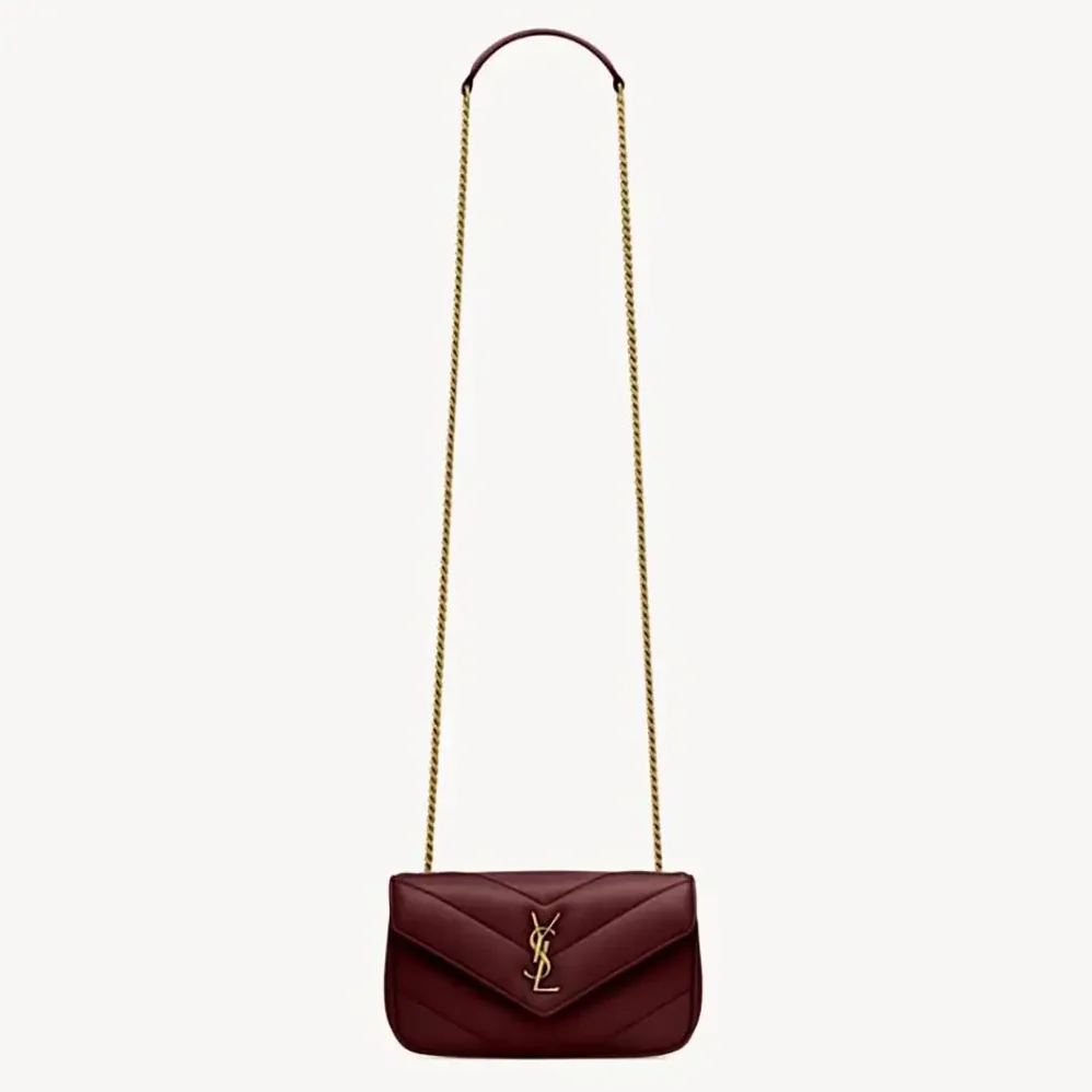 Saint Laurent YSL Loulou Mini in Lambskin for Women in Bordeaux Saint Laurent YSL Loulou Mini in Lambskin for Women in Bordeaux