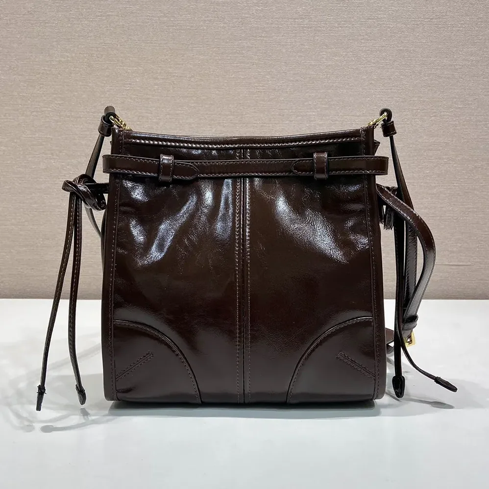 Prada Bonnie Leather Mini Shoulder Bag for Women in Dark Brown Prada Bonnie Leather Mini Shoulder Bag for Women in Dark Brown