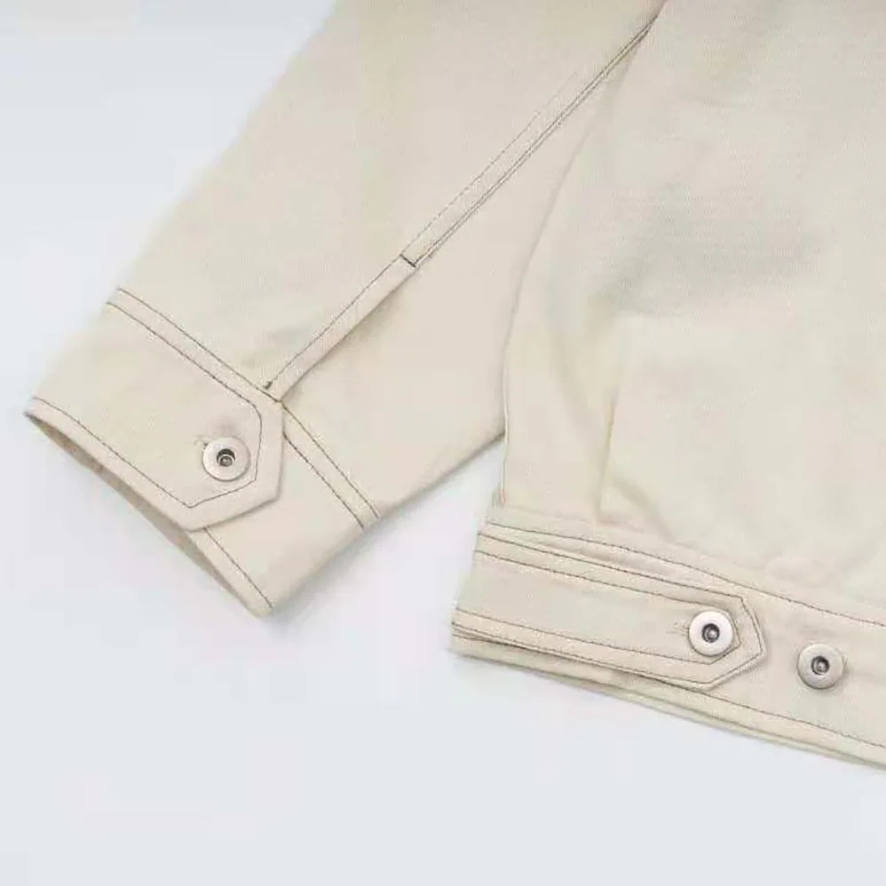 Prada Velvet Denim Blouson Jacket for Women in Beige