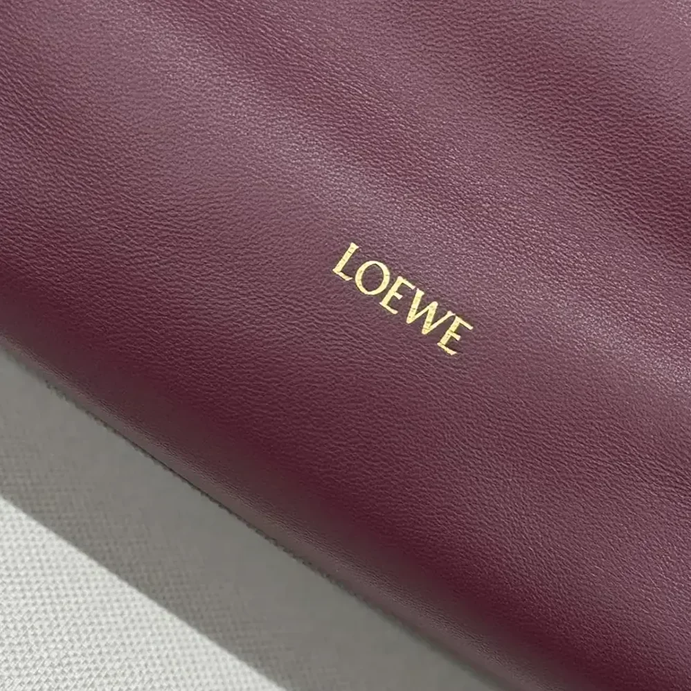 Loewe Medium Flamenco Purse in Mellow Nappa Lambskin for Unisex in Dark Burgundy