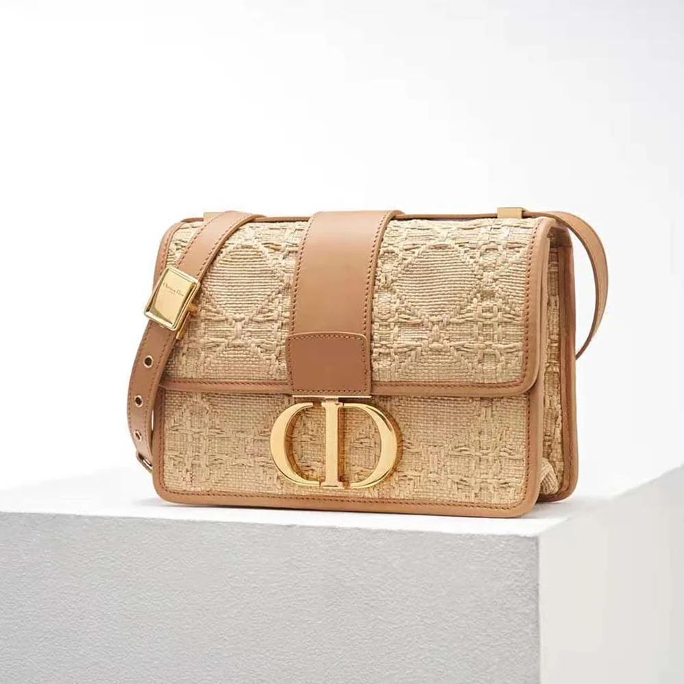 Dior 30 Montaigne Bag Natural Cannage Raffia for Women