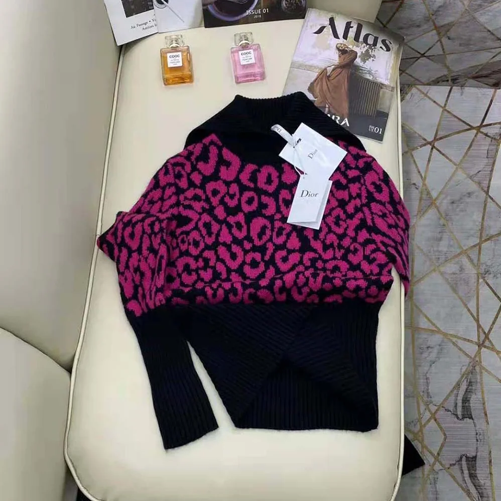 Dior Sweater Raspberry and Black Pop Mizza Cashmere for Women Dior Sweater Raspberry and Black Pop Mizza Cashmere for Women