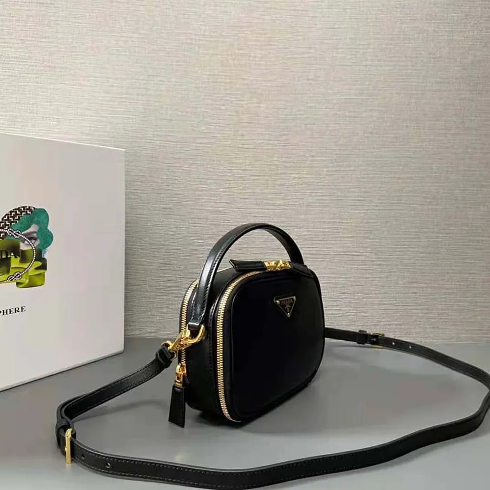 Prada Odette Leather Mini-bag for Women in Black Prada Odette Leather Mini-bag for Women in Black