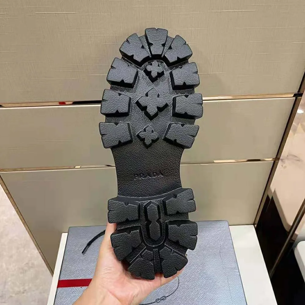 Prada Monolith Brushed Rois Leather and Nylon Lace for Men in up Shoes Prada Monolith Brushed Rois Leather and Nylon Lace for Men in up Shoes