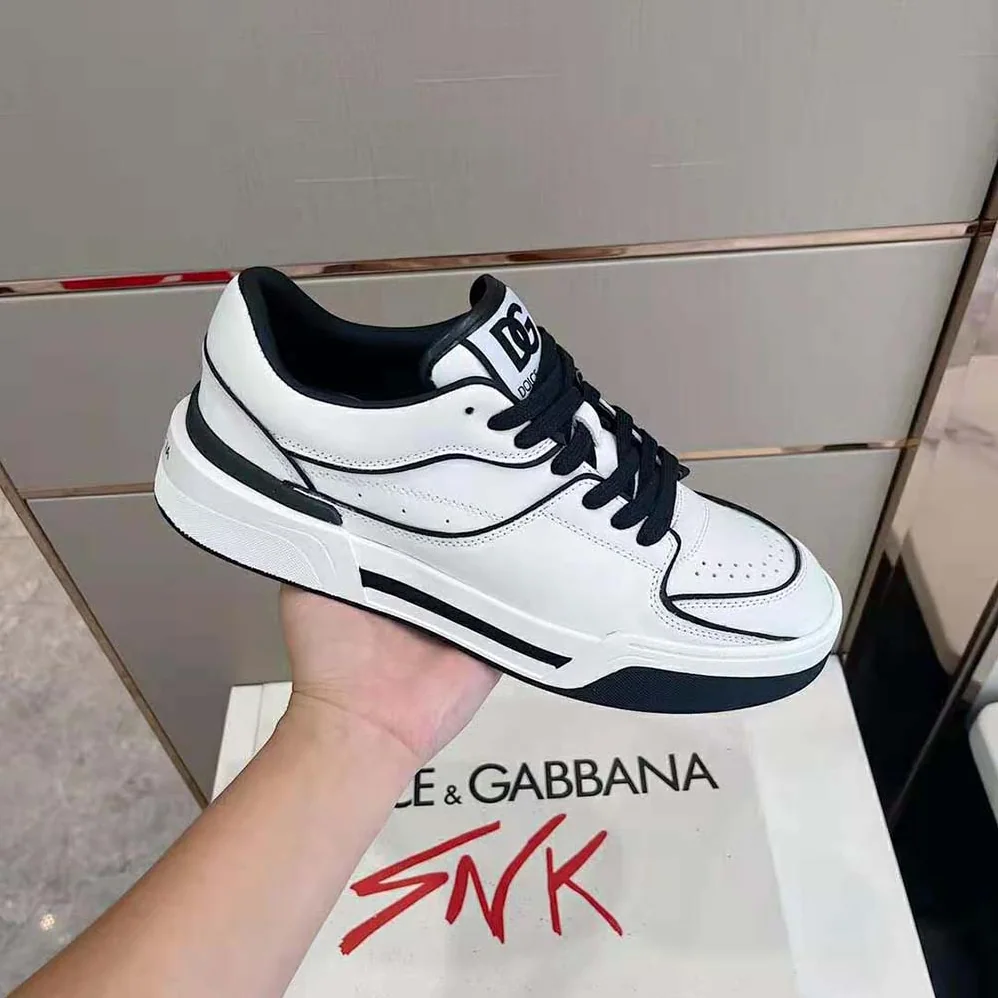 Dolce Gabbana D&G Calfskin Nappa New Roma Sneakers for Unisex in Black