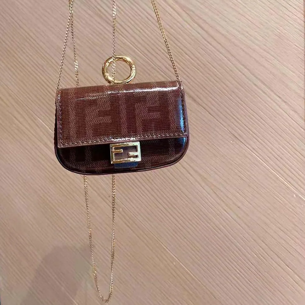 Fendi Nano Baguette Charm Fabric Charm for Women in Brown