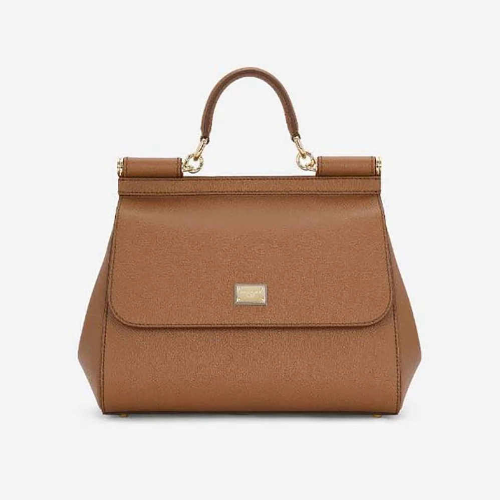 Dolce Gabbana D&G Medium Dauphine Leather Sicily Bag for Women in Beige