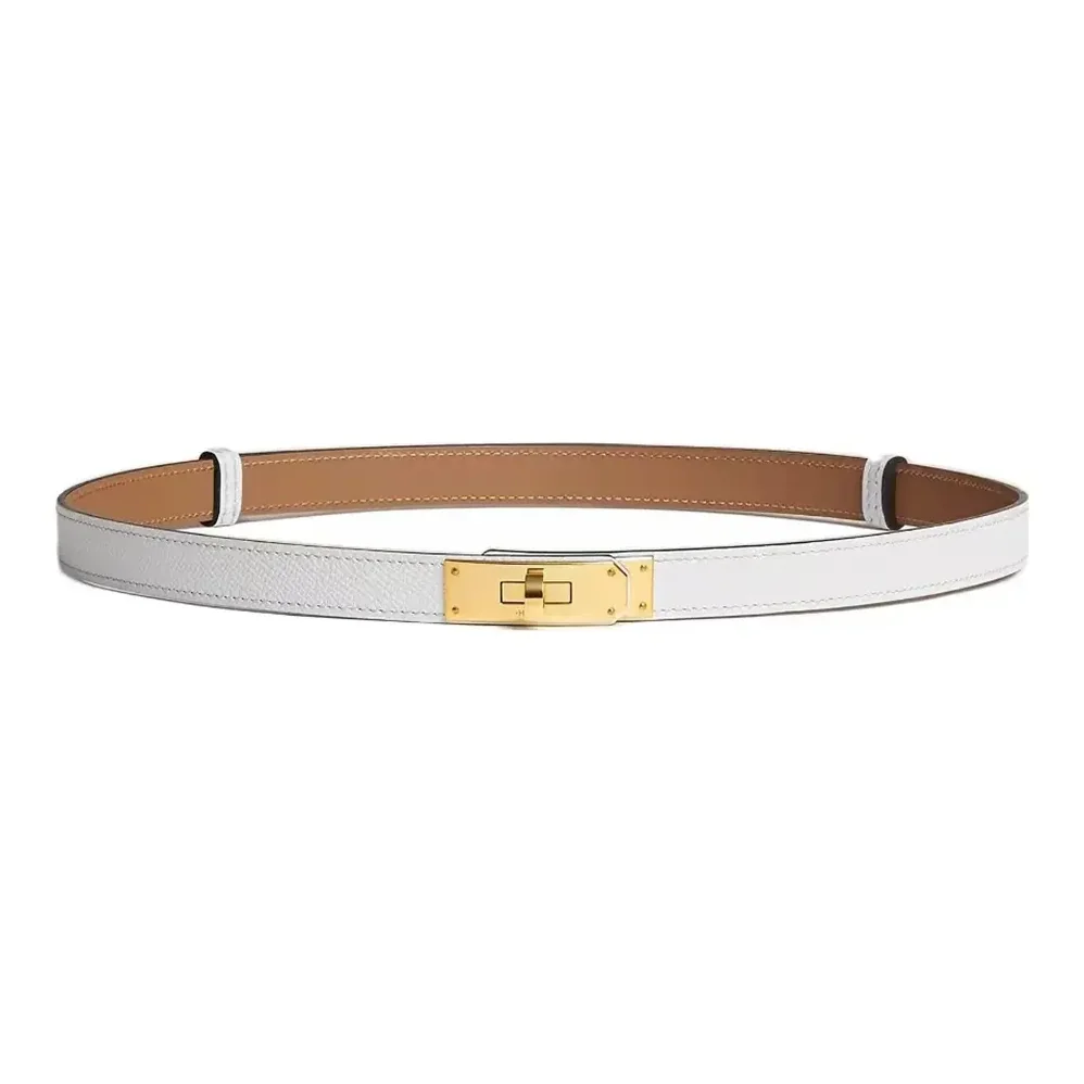Hermes Kelly 18 Belt for Women in White
