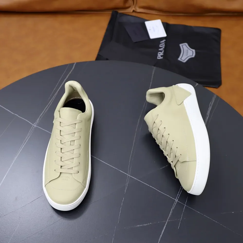 Prada Court Leather Sneakers for Unisex in Desert Beige Prada Court Leather Sneakers for Unisex in Desert Beige